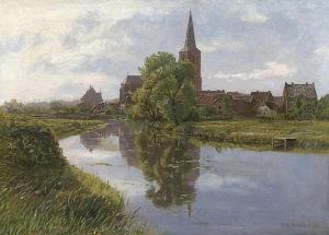 SPOERER Eduard 1841-1898,Ansicht einer nordischen Stadt am Fluss,Galerie Bassenge DE 2017-12-01