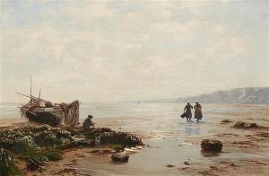 SPOERER Eduard 1841-1898,Breton Coastal Scene with a Fisher and Mussel Gath,Lempertz DE 2018-03-14