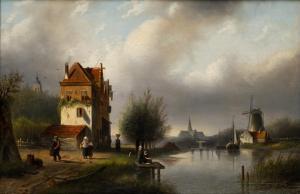SPOHLER Jacob Jan Coenraad 1837-1923,Zomerlandschap met molen aan een vaart,Venduehuis NL 2024-02-28