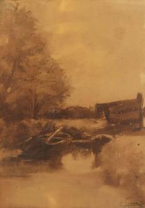 SPOOR Cornelis 1867-1928,Landschaft mit Gewässer,Von Zengen DE 2022-09-02