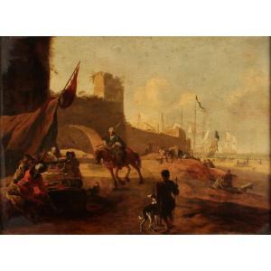 SPOOR Willem Joost L.,Paesaggio con fortificazione e figure; Landscape w,Galleria Sarno 2022-04-07