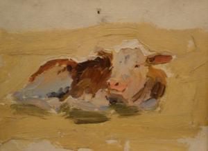SPORNIKOV Boris Alexandrovich 1930,Recumbent bull calf,Dickins GB 2008-03-15