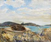 SPRADLING FRANK 1885-1972,Coastal Scene with a Beached Catboat,Swann Galleries US 2015-06-04