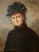 SPREAD Henry Fenton,Portrait of a Lady wearing a Hat,19th Century,Tooveys Auction 2010-04-21
