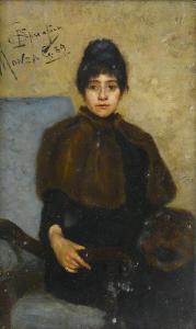 SPREAFICO Eugenio 1856-1919,Dama in poltrona,1889,Meeting Art IT 2023-10-21