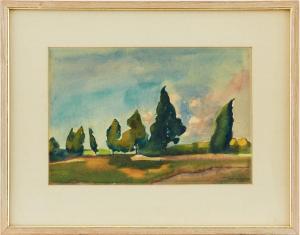 SPRINCHORN Carl 1887-1971,Cypress Trees - Ontario, Canada,1936,Uppsala Auction SE 2023-08-15