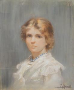 SPRINCK Leon,Head and shoulders portrait of a young woman weari,Lacy Scott & Knight 2024-03-15