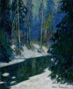 SPRINGER Carl 1874-1935,Winter Landscape with Brook,Hindman US 2006-05-21