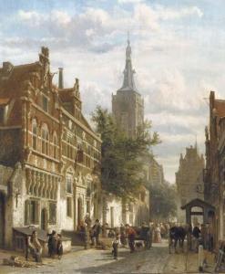 SPRINGER Cornelis 1817-1891,A sunny view of the Nieuwstraat,1866,Christie's GB 2005-10-25