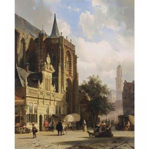 SPRINGER Cornelis 1817-1891,a view of the grote markt, zwolle,Sotheby's GB 2003-10-21