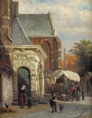 SPRINGER Cornelis 1817-1891,Une porte de l' Eglise occidentale a Enkhuijzen,Christie's GB 2015-06-23