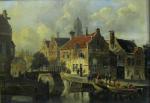 SPRINGER Cornelis 1817-1891,Zicht op Amsterdam,Aeko BE 2011-05-30