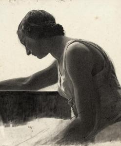 SPRINGER Sidonie 1878,Sitzende Frau im Profil,Galerie Bassenge DE 2012-11-29