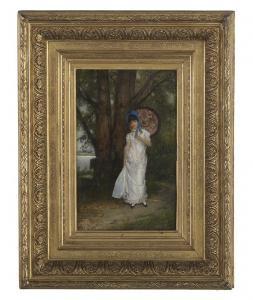 SPRINKMANN Christel,The Japanese Parasol (Auf dem Spaziergang),1884,New Orleans Auction 2018-08-25