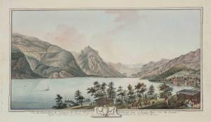 SPRUNGLIN Niklaus,Vue du Battenberg de Leissiguen, du Lac de Thoune,,1790,Schuler 2021-12-13
