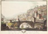 SPRUNGLIN Niklaus 1725-1802,Vue du fameux pont et château de St Maurice,1782,Desa Unicum 2021-04-27