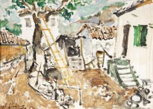 SPYROPOULOS Yannis 1912-1990,Greek village,Bonhams GB 2013-11-26