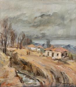 SPYROPOULOS Yannis,Paysage d'autumne/ Ruisseau à Patissia,1940,Cornette de Saint Cyr 2023-11-22