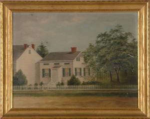 SQUIRES E.WORTH 1800-1900,Depicting a white house with picket fence,1902,Eldred's US 2013-01-26