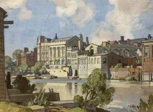 SQUIRRELL Leonard Russell 1893-1979,The Guildhall from the River Ouse,Duggleby Stephenson (of York) 2024-04-12