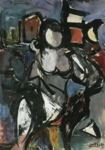 STÖHR Hans 1906-1999,Sitzende Frau in Landschaft,Galerie Bassenge DE 2008-05-31