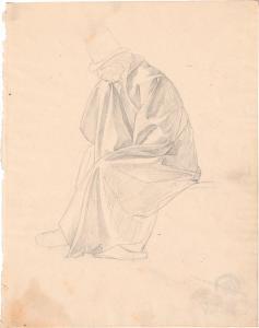 STÖHR Philipp,Künstlerfreund mit Umhang und hohem Hut: Mantelstu,1825,Galerie Bassenge 2022-12-01