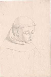 STÖLZEL Christian Ernst 1792-1837,Kopf eines Mönches,1827,Galerie Bassenge DE 2022-12-01