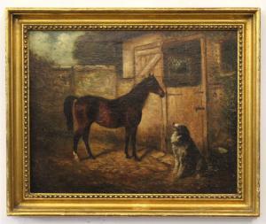 ST. JOHN John 1929-2000,Horse and dog by a stable door,Keys GB 2019-06-25