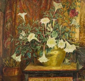 STACEY Anna Lee 1865-1943,Still life with angel's trumpet,1940,John Moran Auctioneers US 2019-11-03