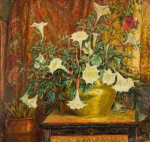 STACEY Anna Lee 1865-1943,Still life with angel's trumpet,1940,John Moran Auctioneers US 2020-01-26