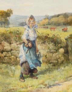 STACEY Walter Sydney 1846-1929,THE MILKMAID,Ross's Auctioneers and values IE 2024-01-24