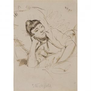 STACKPOLE Ralph W. 1885-1973,Woman on a Pillow,Clars Auction Gallery US 2022-09-16