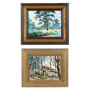 Stacks William Leon 1928-1991,Two Landscape Paintings,Leland Little US 2021-12-16