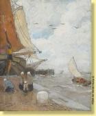 STACQUET Henri 1838-1906,Pêcheurs près de l'embarcadère,Horta BE 2009-10-12