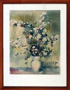 STADELMAIER Hugo 1901,Zweige mit weißen Blüten in Balustervase,1947,Allgauer DE 2007-04-26