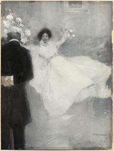 STAHL Friedrich 1863-1940,Dancer in white dress and observer,Galerie Koller CH 2021-10-01
