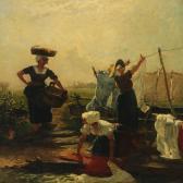 STAHL Johann Ludwig 1759-1835,Young women doing the laundry,1784,Bruun Rasmussen DK 2016-09-19
