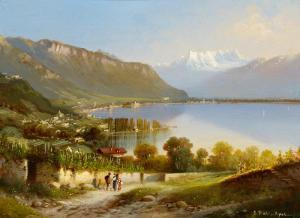 STAHLY RYCHEN Gottfrie 1840-1920,Blick auf Montreux am Genfer See,Van Ham DE 2019-01-30