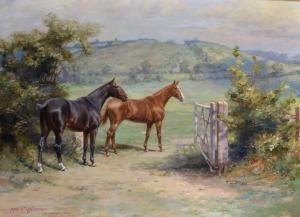 STAINFORTH Martin 1866-1957,Thoroughbred and Hunter by a Gate,2010,John Nicholson GB 2017-10-11