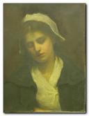 STAITE Harriet 1895-1903,portrait of a pensive young woman,Peter Francis GB 2008-11-18