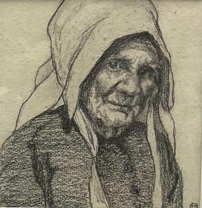 STAITHES GROUP,Bust Portrait of an Old Woman in ,19th/20th century,David Duggleby Limited 2021-11-26