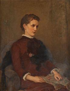 STALLAERT Joseph 1823-1903,Portrait de Madame Stallaert,Horta BE 2021-04-19