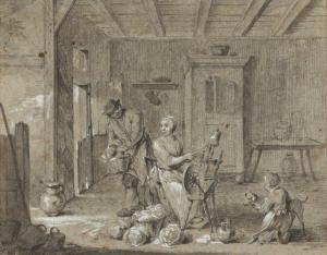 STALLENBERG Théodore Wynant 1738,Interior scene with figures,Veritas Leiloes PT 2022-06-02