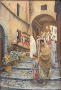 STALLER Gerard Johan 1880-1956,Marktstraat in Algiers met figuren,1927,Venduehuis NL 2024-02-28