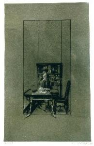 STALLWITZ Walter 1929,Interieur mit sitzender Person an einem Tisch,Kunst & Kuriosa DE 2007-05-04
