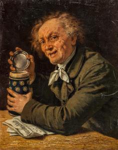 STAMMEL Eberhard 1833-1906,Sonntagsblatt und ein Krug Bier,1876,Leo Spik DE 2017-09-28