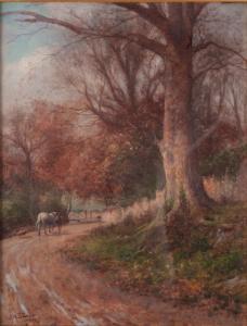 STAMPER James William 1873-1947,Man leading a horse down a country lane,Capes Dunn GB 2020-09-22