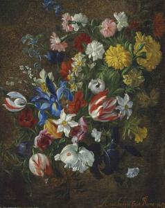 STANCHI ANNA 1640-1650,Tulips, irises, daffodils, carnations, hyacinths a,1643,Christie's 2016-10-26