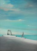 STANCIN John,Landscape Depicting a Lone Figure along a Jetty,20th Century,Burchard 2013-03-24