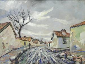STANCIU PANTELI Ion 1901-1981,On the Village Road,Alis Auction RO 2008-01-13